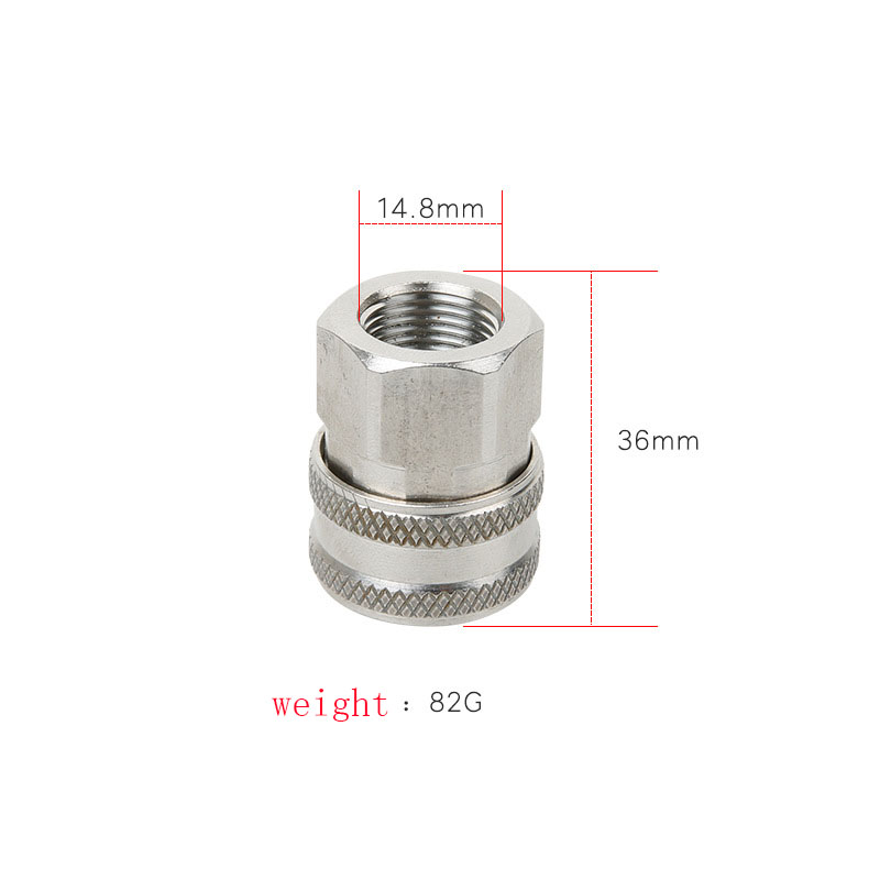 High Pressure Washer Car Washer Stainless Steel Connector Adapter 3/8" quick insertion + 3/8" Quick Disconnect Socket