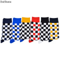 Harajuku Street Fashion Trendly Women Socks Black and White Squares Pattern Socks Men Novelty Skateboard Funny Cotton Socks