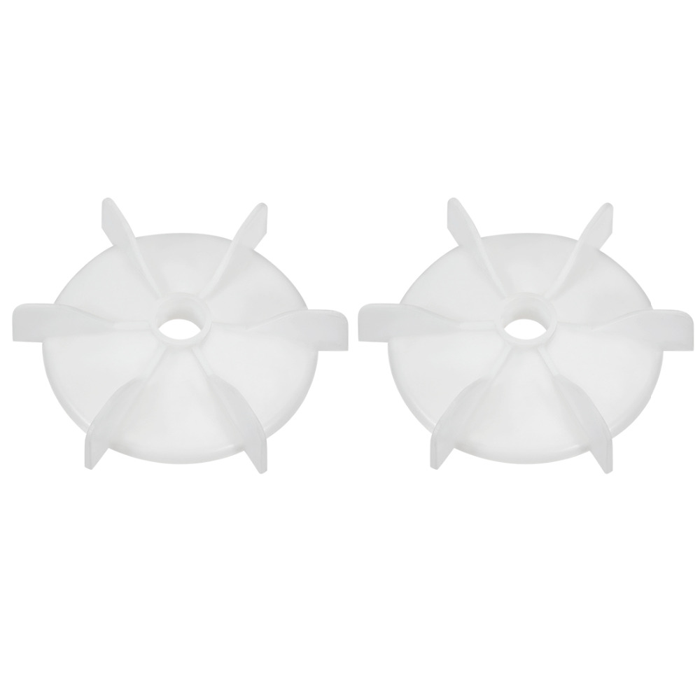 Uxcell 2Pcs 97x10mm/115x14mm/125x18mm/140x20mm White Plastic D Shaft Replacement 6 Impeller Motor Fan Vane Customizable