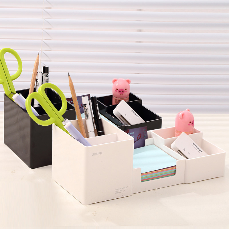 Korea Multifunctional Plastic Pen Holder 25*11*9cm Office School Student Stationery Desk Organizer Holder Set