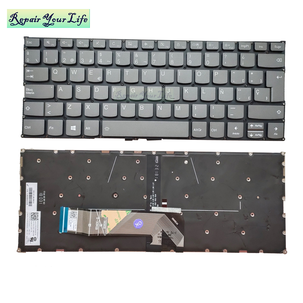 laptop keyboard for Lenovo Yoga 530-14 530-14ARR Yoga 530-14IKB SP Spanish black PK131721A13 backlight without frame replacement