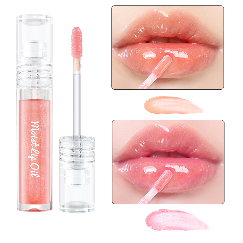 1pcs Glass Transparent Lip Gloss Liquid Lipstick Glitter Pigment Lip Glaze Moisturizing Lips Cosmetic Dropshipping TSLM1