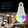 Smart WIFI LED Bulb work with Amazon Alexa & Google Home RGB + Warm Light + White Light E27 7W AC85-265V LED Bulb Light.