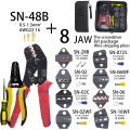 SN-48BTerminals Pliers Interchangeable Dies Wire Crimper Crimping Set 2.8 4.8 6.3 Insulation Electrical Clamp 10 jaws Tools kit