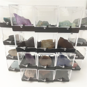 Natural Various Ores Collection of Gemstone Clear Box Quartz Crystal Mineral Specimen Energy Stones Collectible Jewelry Making