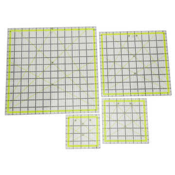 4Pcs Quilting Ruler Patch‑work Garment Tailor Inch Scale Angle Acrylic Double Color Grid Sewing Rulers Accessories