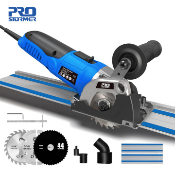 120V/220V Mini Circular Saw 500W Electric Guiding Saw 3 Blades DIY Power Tools Wood Cutter Guide Ruler Fixed By PROSTORMER