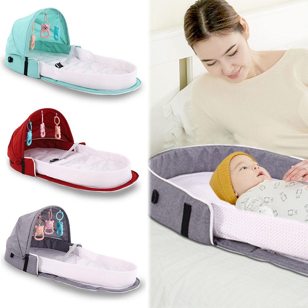 Portable BB Outdoor Folding Bed Bionic Baby Crib Baby Safety Isolation Bed Multi-function Travel Cradle Foldable Crib