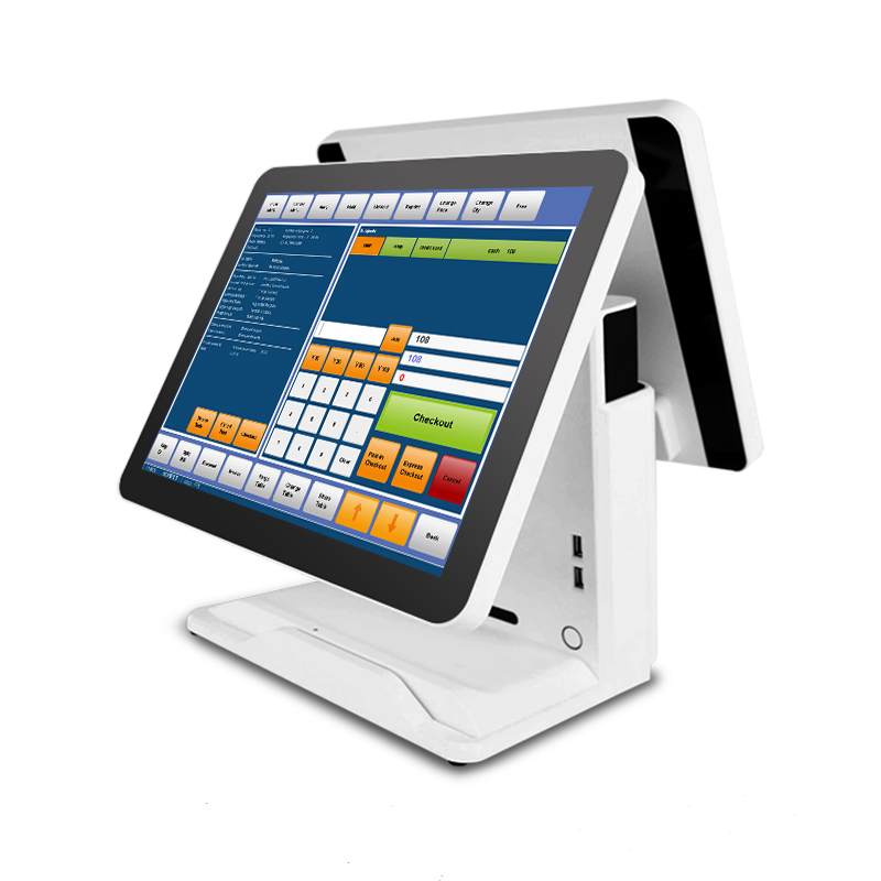 ComPOSxb Hot Selling 15+15'' capacitive touch screen Cash Register dual screen pos system with software Point of Sales for sale