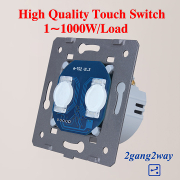 WELAIK EU Stairs-Wall-Switch EU Touch-Switch DIY-Parts-Screen Wall-Light-Switch 2gang-2way AC250V-A922