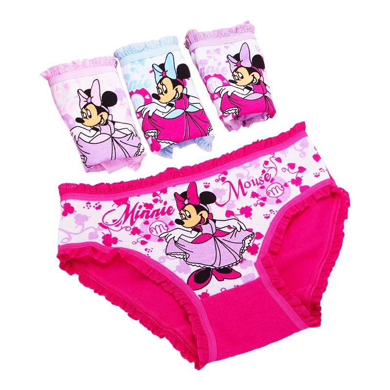 4 Pcs/Lot Cotton Soft Panties for Girls Baby Girls Underwear Cartoon Minnie Briefs Breathable Children Panty Kids Underpants