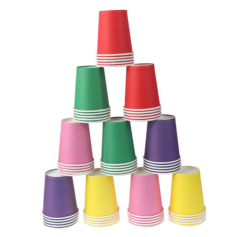 10pcs Color Disposable Cups Handmade Paper Cups Kindergarten DIY Handmade Materials Household Coffee Cup Kitchen Accessories