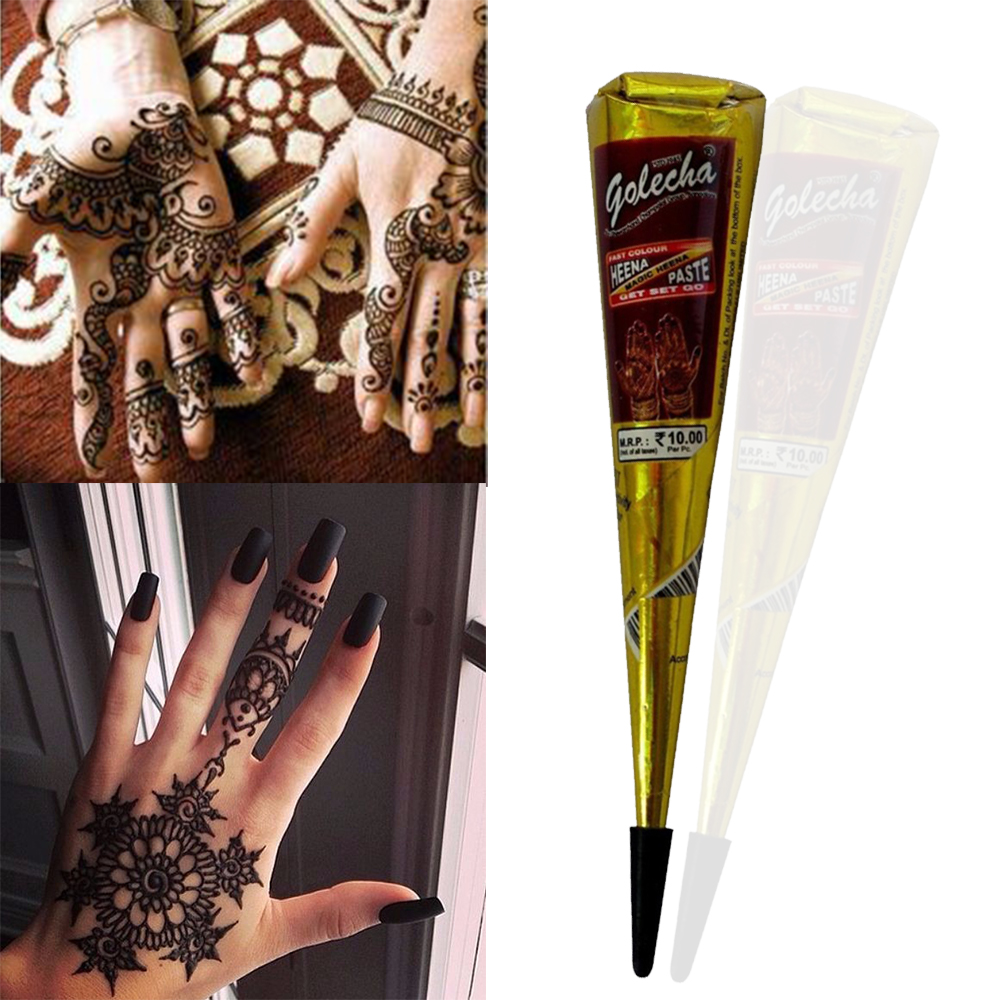 30g Natural Henna Temporary Cone Waterproof Tattoo Ink Indian Tattoo Inks Body Tattoo DIY Painting Drawing TSLM1