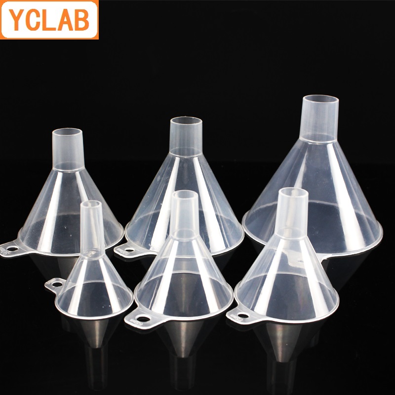 YCLAB 75mm Funnel PP Plastic Flat Head Polypropylene Laboratory Chemistry Equipment