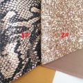 GOLD Glitter Fabric, Snake Faux Leather Fabric, Synthetic Leather Sheets For Bows A4 8"x11" Twinkling Ming XM234