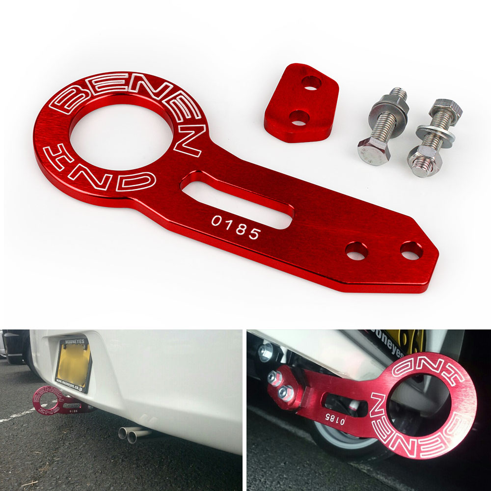 RASTP - Free Shipping Universal Aluminum BENEN Car Rear Tow Hook Set For Most Car Auto Trailer Ring RS-TH002
