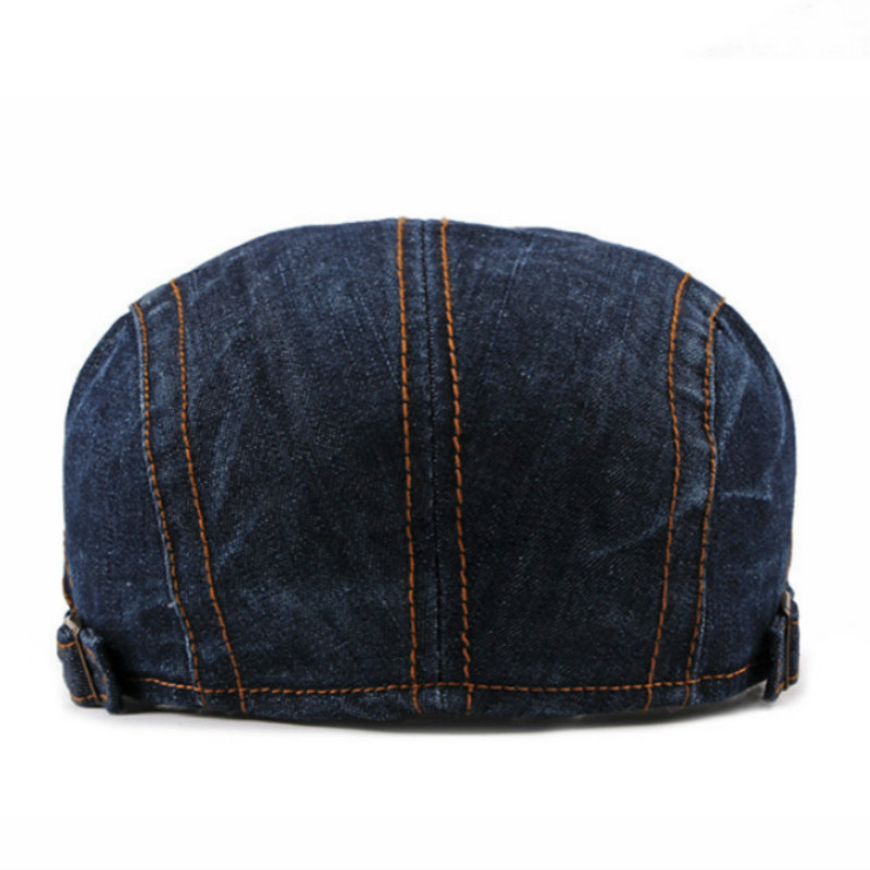 Vintage Denim Flat Ivy Hat For Men Women Adjustable Newsboy Style Jean Beret Male Retro Cabbie Duckbill Peaked Cap Autumn Gorras