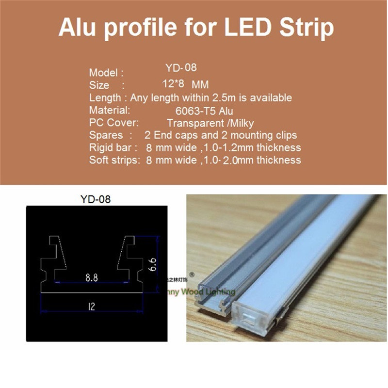 10pcs/lot 40inch 1m per piece ultra slim led channel, led aluminium profile for 8mm PCB board ,led bar light for 3528 strip
