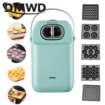 Multifunctional Electric Waffle Maker Donut Cake Machine Sandwich Iron Toaster Panini Egg Omelette Steak Grill Changeable Plates