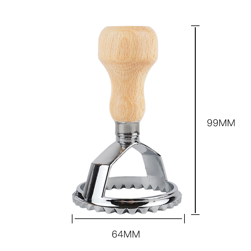 Classical Italian Round and Square Pasta Cutter Kitchen Pasta Mold Tool Ravioli Stamp Cutter With Beach Wooden Handle