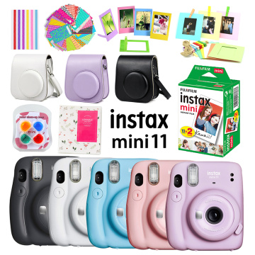 Pink/Blue/Gray/White/Purple Fujifilm Instax Mini 11 Instant Camera + 20 White Film + Case Bag + Album + Filter + Accessories Set