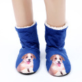 Glglgege 2019 Christmas Indoor Socks Shoes Winter Shoes Woman Fur Sides Female Animal Prints Slipper Plush Insole Home Slippers