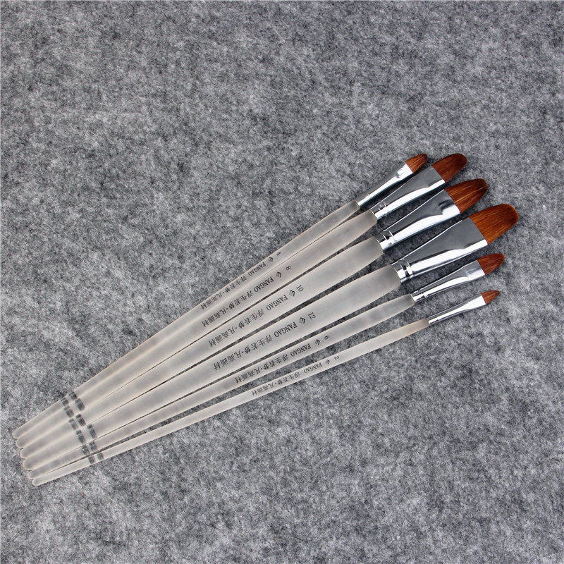 6pcs/Set weasel hair brush high-grade organic matte pen rod brush painting special acrylic paints art supplies oil paint brush