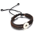 Hot Snap Bracelets & Bangles Newest Design Vintage Style Beads Leather Bracelet FIt 18/20MM Snaps Button Jewelry ZE407