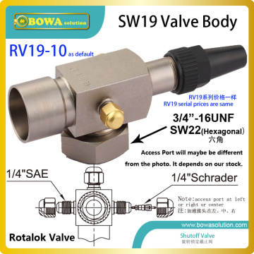 Rotalock valves provide a convenient removable access and isolation point for service in refrigeration and heat pump equipments