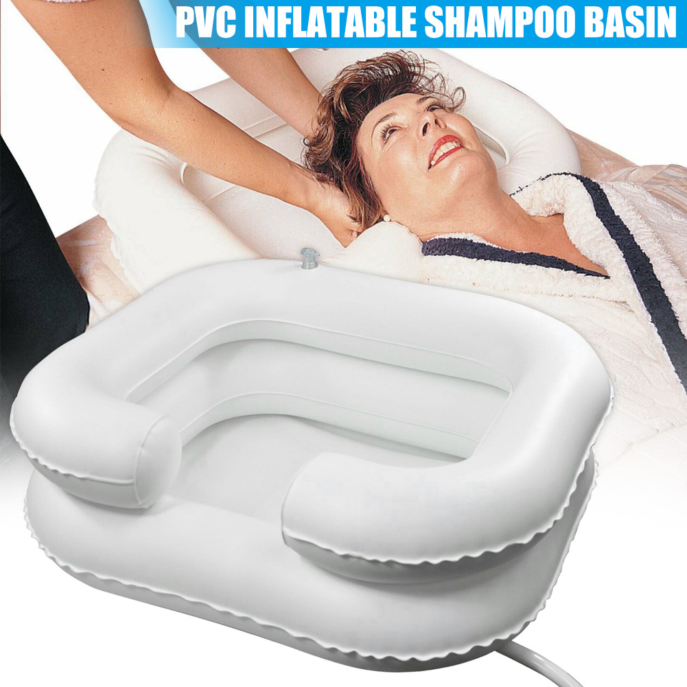Shampoo Bowl Basin Washing Hair Pregnant Women Elderly Nursing Care Foldable Mobile Salon Spa With Waterproof Pad&Shawl