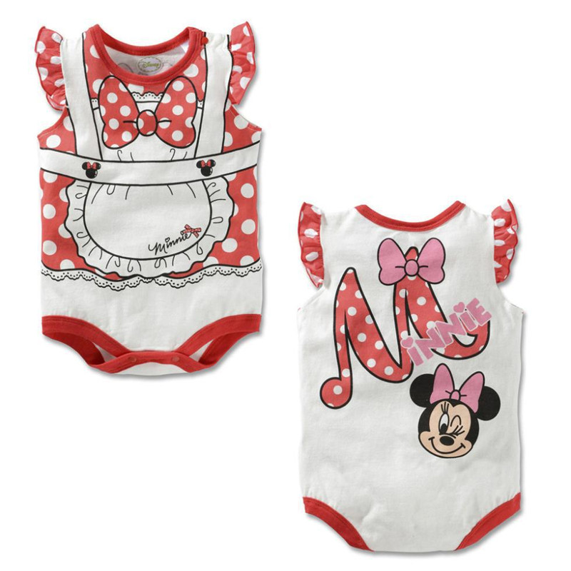 Disney Newborn Baby Rompers Mickey Toddler Boys Clothes Summer Minnie Girls Clothing Cartoon Infant Jumpsuits Disney Baby Onesie