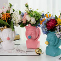 Creative art Portrait sculpture Head vase Bubble Gum Girl Flower vase Flower arrangement accessories Home Decoration