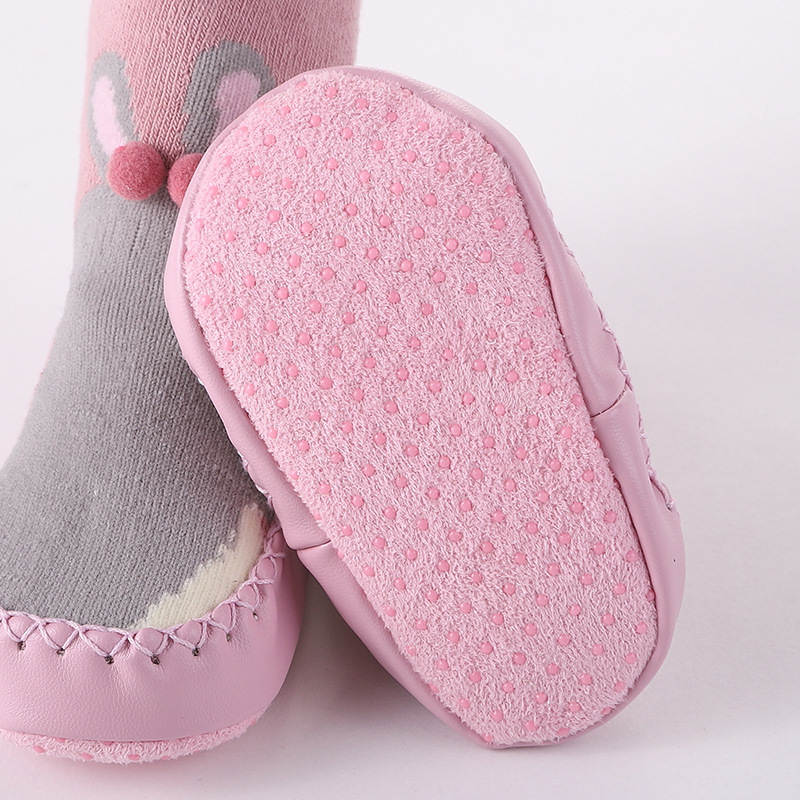 Toddler Indoor Sock Shoes Newborn Baby Anti-slip Socks Winter Thick Terry Cotton Baby Girl Sock with Rubber Soles Infant Sock