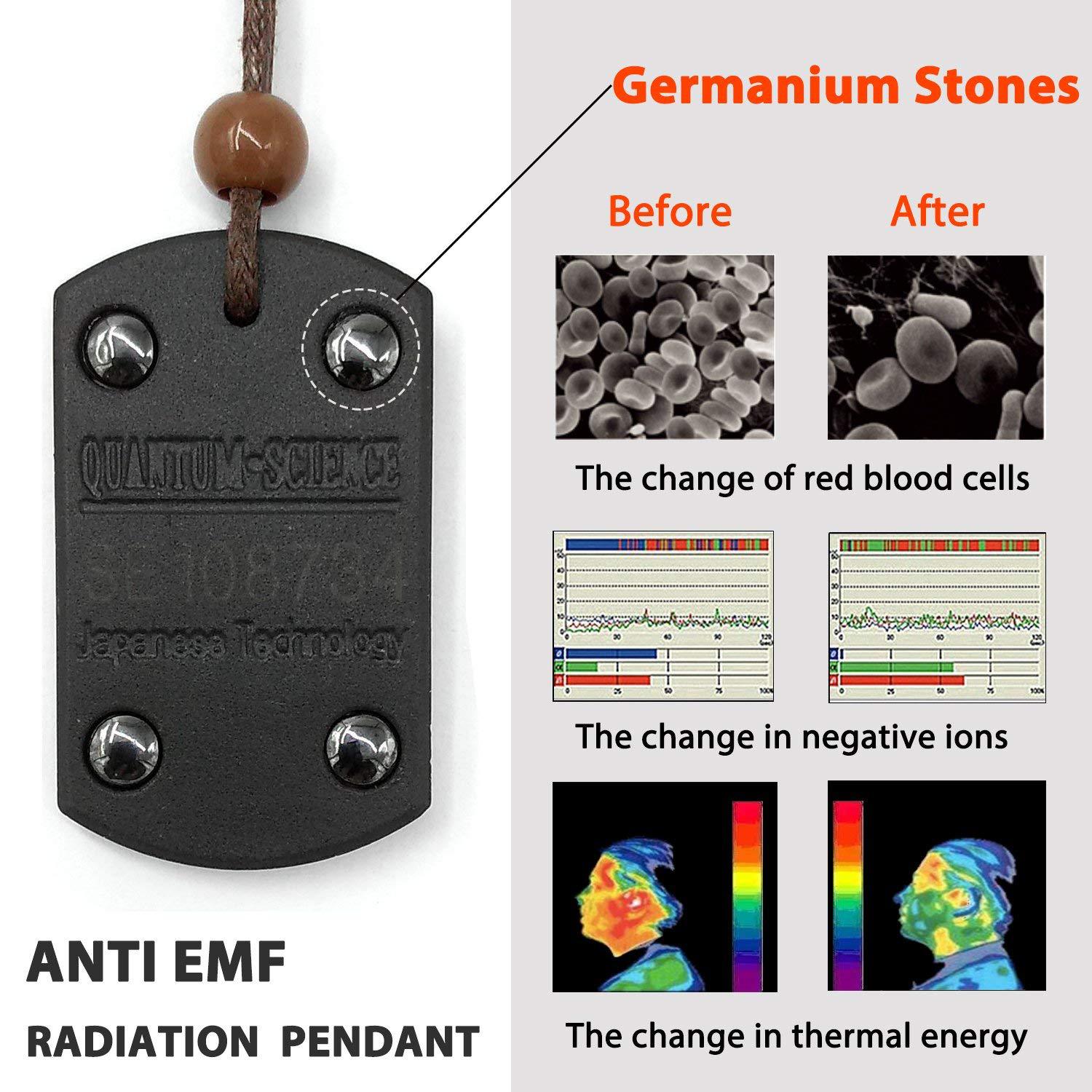 Anti EMF Radiation Protection Pendant Tourmaline 2300 Negative Ions Far Infrared & Scalar Energy Volcanic Lava Reverse Aging