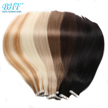 BHF Tape In Human Hair Extensions 20pcs European Remy Straight Adhensive Extension tape on Hair