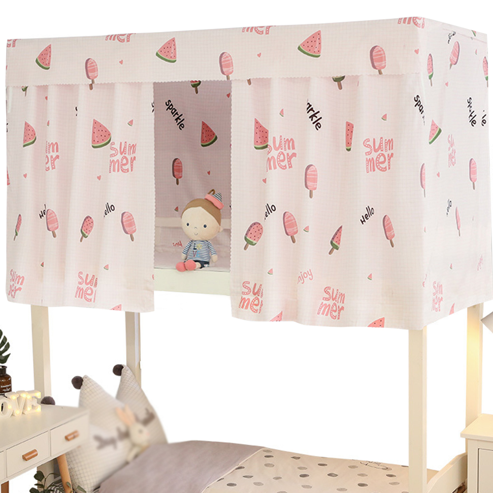 Cloth School Breathable Bed Curtain Student Dormitory Single Decor Dustproof Home Mosquito Protection Shading Elegant Printed