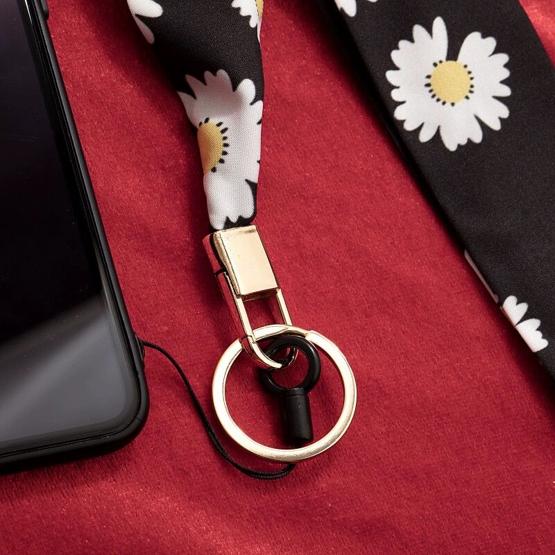 Silk Phone Lanyard for Keys Keychain USB ID Card Gym Badge Holder Neck Strap Cute Lanyards for iPhone 7 8 Mobile Phone Straps