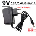 9V DC5.5mm 0.5A 0.6A 0.8A 1A AC/DC Adaptor 500mA 600mA 800mA 1000mA Power Adapter Supply Universal EU US UK AU Plug adaptador