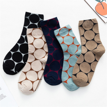 Socks Woman Dot Print Autumn Funny Cute Casual Korean Harajuku Kawaii Female Women'S Socks Girl Fashion Warm sokken Soft