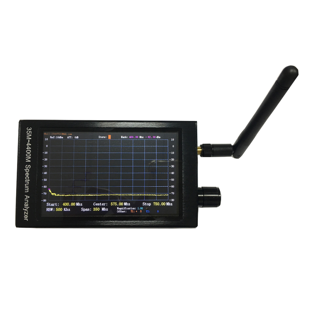 Professional LCD Screen Spectrum Analyzer 4.3 Inch 35M-4400M Handheld Simple Spectrum Analyzer Measurement of Interphone Signal