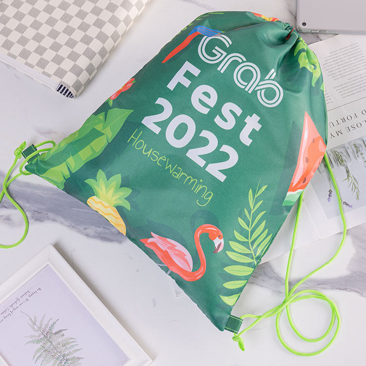 drawstring backpack custom logo