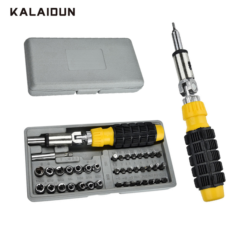 KALAIDUN Ratcheting Wrench Screwdriver Set Precision Multifunction Bit Kit Magnetic Portable Rotating Household Repair Hand Tool