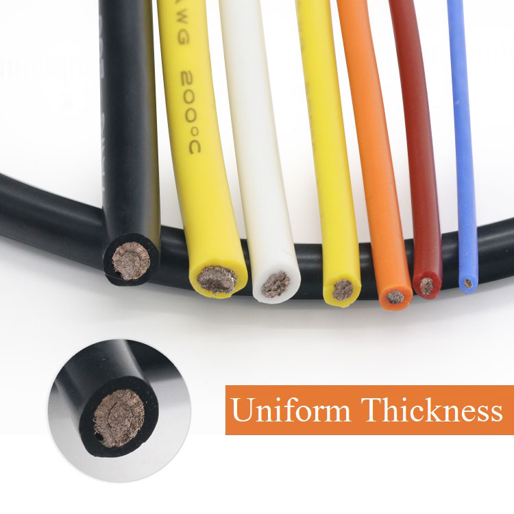 24AWG 22WAG 20AWG Silicone Gel Rubber Wire Flexible Cable High Temperature Insulated Copper Ultra Soft Electron DIY Line Color