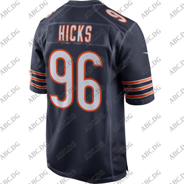 Customized Stitch American Football Jersey Men Women Kid Youth Chicago Akiem Hicks Navy Player Game Jersey