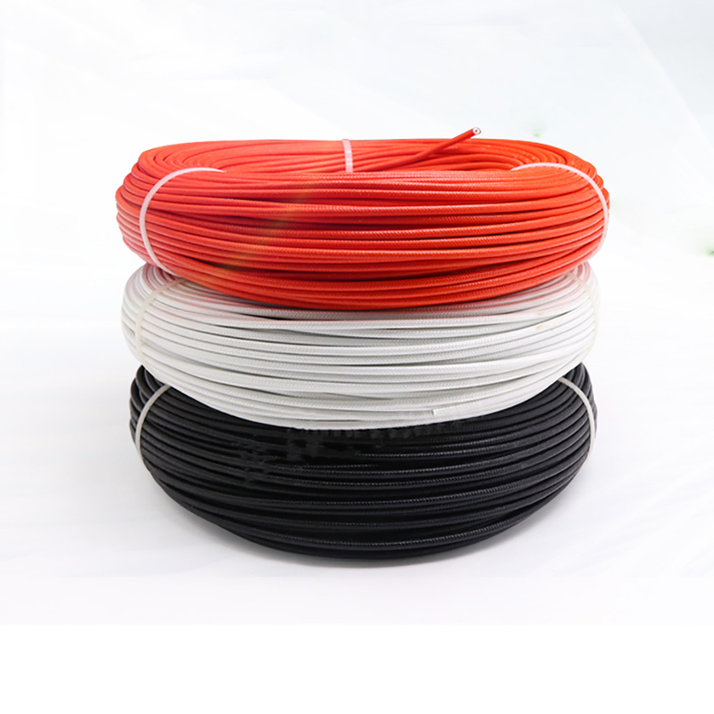 0.3mm²~6 mm² square Silicone rubber wire braided high temperature black/white glass fiber tinned copper insulation 250°C