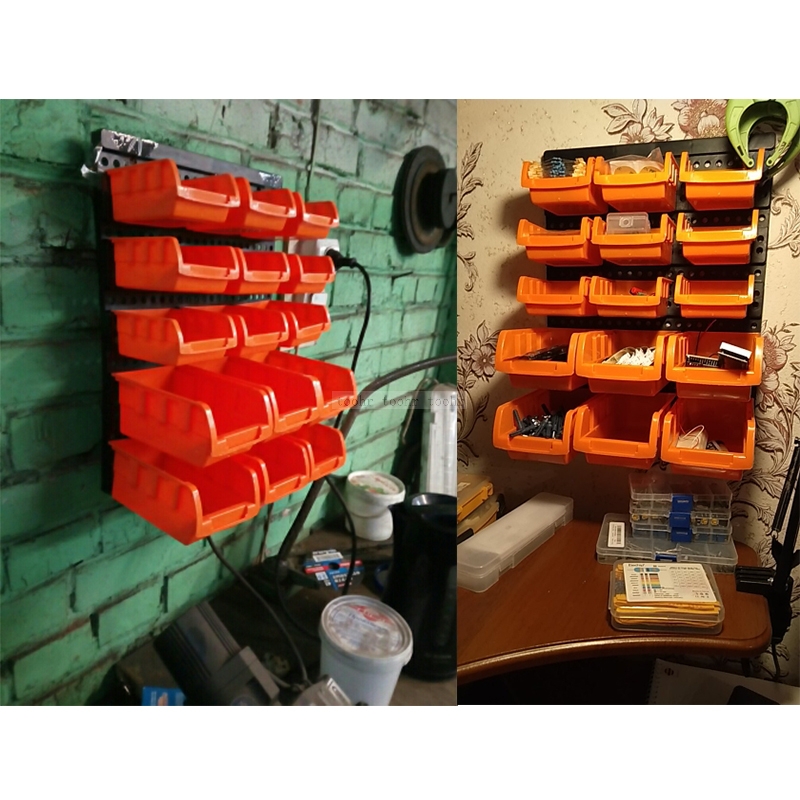 ABS Wall-Mounted Storage box Tool Parts Garage Unit Shelving Hardware screw Tool organize Box Components tool box