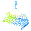 Clips Folding Clothes Dryer Hanger Children Kids Adult Clothes Dryer Windproof Socks Underwear Plastic Non-slip Drying Rack #LR4