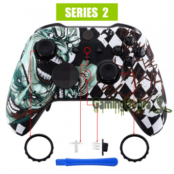 Joker Soft Touch Faceplate Front Housing Shell Replacement Kit for Xbox One Elite Series 2 Controller Model 1797