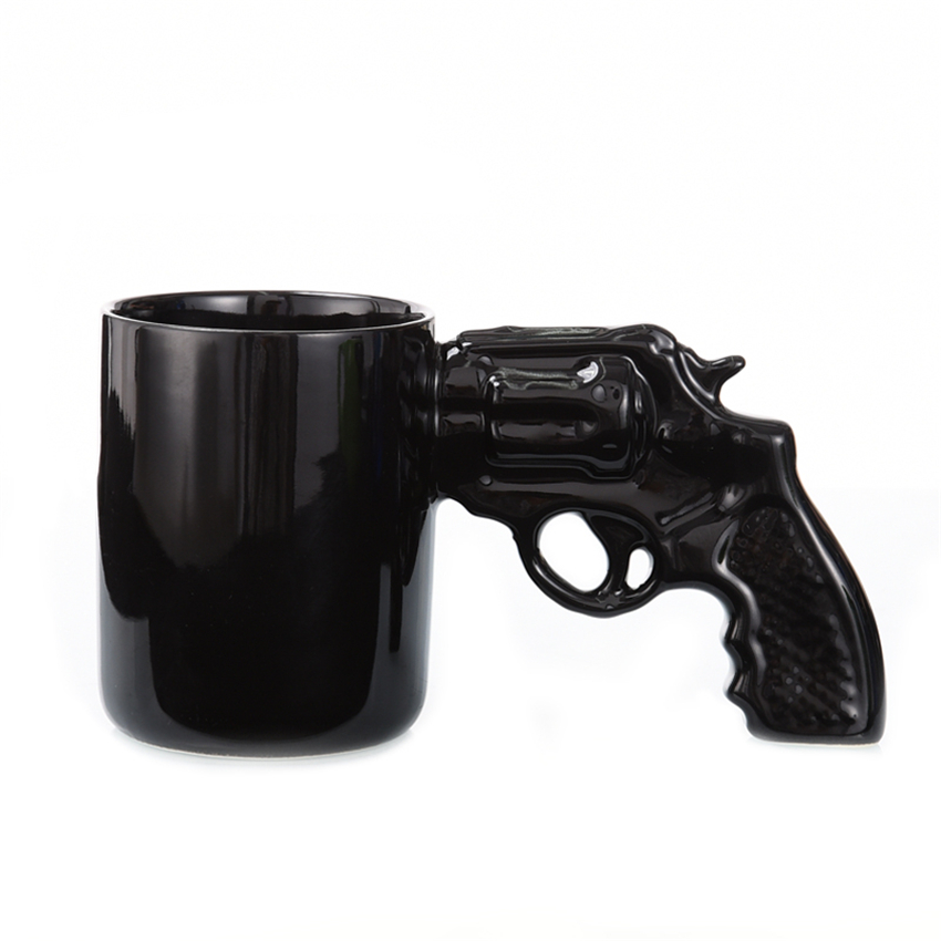 1Piece Pistol Grip Coffee Cups And Mugs Funny Gun Mug Milk Tea Cup Creative Office Ceramic Coffee Mug Drinkware