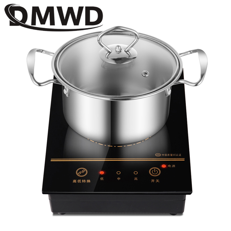 DMWD Mini Electric Magnetic Induction Cooker Wire control Embedded Hotpot Hob Burner Waterproof hot pot Tea Boiler Stove Cooktop